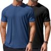 imageCOOFANDY Mens Swim Shirt Short Sleeve UPF 50 Sun Protection Shirt Rah Guard Athletic Quick Dry T ShirtsBlacknavy Blue