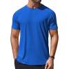 imageCOOFANDY Mens Swim Shirt Short Sleeve UPF 50 Sun Protection Shirt Rah Guard Athletic Quick Dry T ShirtsSky Blue