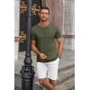 imageCOOFANDY Mens Casual Henley Shirts Short Sleeve Pocket TShirts Lightweight Button Henley Pullover Basic TeesArmy Green