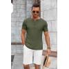 imageCOOFANDY Mens Casual Henley Shirts Short Sleeve Pocket TShirts Lightweight Button Henley Pullover Basic TeesArmy Green