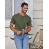 imageCOOFANDY Mens Casual Henley Shirts Short Sleeve Pocket TShirts Lightweight Button Henley Pullover Basic TeesArmy Green