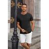 imageCOOFANDY Mens Casual Henley Shirts Short Sleeve Pocket TShirts Lightweight Button Henley Pullover Basic TeesBlack