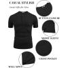 imageCOOFANDY Mens Casual Henley Shirts Short Sleeve Pocket TShirts Lightweight Button Henley Pullover Basic TeesBlack