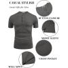 imageCOOFANDY Mens Casual Henley Shirts Short Sleeve Pocket TShirts Lightweight Button Henley Pullover Basic TeesDark Grey