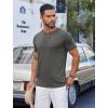 imageCOOFANDY Mens Casual Henley Shirts Short Sleeve Pocket TShirts Lightweight Button Henley Pullover Basic TeesDark Grey
