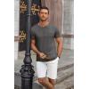 imageCOOFANDY Mens Casual Henley Shirts Short Sleeve Pocket TShirts Lightweight Button Henley Pullover Basic TeesDark Grey