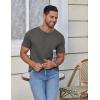 imageCOOFANDY Mens Casual Henley Shirts Short Sleeve Pocket TShirts Lightweight Button Henley Pullover Basic TeesDark Grey