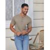 imageCOOFANDY Mens Casual Henley Shirts Short Sleeve Pocket TShirts Lightweight Button Henley Pullover Basic TeesDark Khaki