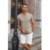 imageCOOFANDY Mens Casual Henley Shirts Short Sleeve Pocket TShirts Lightweight Button Henley Pullover Basic TeesDark Khaki