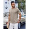 imageCOOFANDY Mens Casual Henley Shirts Short Sleeve Pocket TShirts Lightweight Button Henley Pullover Basic TeesDark Khaki