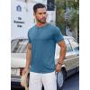 imageCOOFANDY Mens Casual Henley Shirts Short Sleeve Pocket TShirts Lightweight Button Henley Pullover Basic TeesDemin Blue