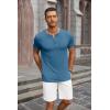 imageCOOFANDY Mens Casual Henley Shirts Short Sleeve Pocket TShirts Lightweight Button Henley Pullover Basic TeesDemin Blue