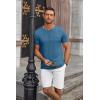 imageCOOFANDY Mens Casual Henley Shirts Short Sleeve Pocket TShirts Lightweight Button Henley Pullover Basic TeesDemin Blue