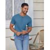imageCOOFANDY Mens Casual Henley Shirts Short Sleeve Pocket TShirts Lightweight Button Henley Pullover Basic TeesDemin Blue