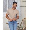 imageCOOFANDY Mens Casual Henley Shirts Short Sleeve Pocket TShirts Lightweight Button Henley Pullover Basic TeesKhaki