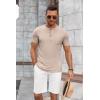 imageCOOFANDY Mens Casual Henley Shirts Short Sleeve Pocket TShirts Lightweight Button Henley Pullover Basic TeesKhaki