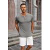 imageCOOFANDY Mens Casual Henley Shirts Short Sleeve Pocket TShirts Lightweight Button Henley Pullover Basic TeesLight Grey