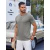 imageCOOFANDY Mens Casual Henley Shirts Short Sleeve Pocket TShirts Lightweight Button Henley Pullover Basic TeesLight Grey
