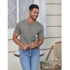 imageCOOFANDY Mens Casual Henley Shirts Short Sleeve Pocket TShirts Lightweight Button Henley Pullover Basic TeesLight Grey