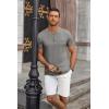 imageCOOFANDY Mens Casual Henley Shirts Short Sleeve Pocket TShirts Lightweight Button Henley Pullover Basic TeesLight Grey