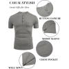 imageCOOFANDY Mens Casual Henley Shirts Short Sleeve Pocket TShirts Lightweight Button Henley Pullover Basic TeesLight Grey