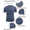 imageCOOFANDY Mens Casual Henley Shirts Short Sleeve Pocket TShirts Lightweight Button Henley Pullover Basic TeesNavy Blue