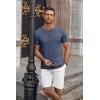 imageCOOFANDY Mens Casual Henley Shirts Short Sleeve Pocket TShirts Lightweight Button Henley Pullover Basic TeesNavy Blue