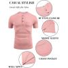 imageCOOFANDY Mens Casual Henley Shirts Short Sleeve Pocket TShirts Lightweight Button Henley Pullover Basic TeesPink