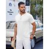 imageCOOFANDY Mens Casual Henley Shirts Short Sleeve Pocket TShirts Lightweight Button Henley Pullover Basic TeesWhite