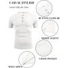 imageCOOFANDY Mens Casual Henley Shirts Short Sleeve Pocket TShirts Lightweight Button Henley Pullover Basic TeesWhite