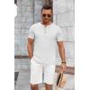 imageCOOFANDY Mens Casual Henley Shirts Short Sleeve Pocket TShirts Lightweight Button Henley Pullover Basic TeesWhite