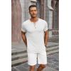 imageCOOFANDY Mens Casual Henley Shirts Short Sleeve Pocket TShirts Lightweight Button Henley Pullover Basic TeesWhite