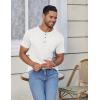 imageCOOFANDY Mens Casual Henley Shirts Short Sleeve Pocket TShirts Lightweight Button Henley Pullover Basic TeesWhite