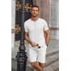 imageCOOFANDY Mens Casual Henley Shirts Short Sleeve Pocket TShirts Lightweight Button Henley Pullover Basic TeesWhite