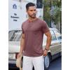 imageCOOFANDY Mens Casual Henley Shirts Short Sleeve Pocket TShirts Lightweight Button Henley Pullover Basic TeesWine Red