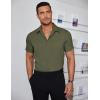 imageCOOFANDY Mens Dress Shirts Short Sleeve Regular Fit Lightweight Untucked Button Down ShirtArmy Green