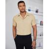 imageCOOFANDY Mens Dress Shirts Short Sleeve Regular Fit Lightweight Untucked Button Down ShirtBeige