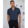 imageCOOFANDY Mens Dress Shirts Short Sleeve Regular Fit Lightweight Untucked Button Down ShirtBlue Violet