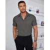 imageCOOFANDY Mens Dress Shirts Short Sleeve Regular Fit Lightweight Untucked Button Down ShirtDark Grey