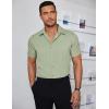 imageCOOFANDY Mens Dress Shirts Short Sleeve Regular Fit Lightweight Untucked Button Down ShirtLight Green