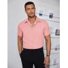 imageCOOFANDY Mens Dress Shirts Short Sleeve Regular Fit Lightweight Untucked Button Down ShirtLight Pink