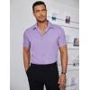 imageCOOFANDY Mens Dress Shirts Short Sleeve Regular Fit Lightweight Untucked Button Down ShirtLight Purple