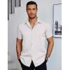 imageCOOFANDY Mens Dress Shirts Short Sleeve Regular Fit Lightweight Untucked Button Down ShirtWhite