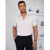 imageCOOFANDY Mens Dress Shirts Short Sleeve Regular Fit Lightweight Untucked Button Down ShirtWhite