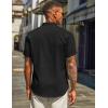 imageCOOFANDY Mens Henley Shirt Short Sleeve Casual Summer Beach Hippie TShirts Lightweight Vacation TopsBlack