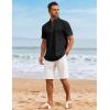 imageCOOFANDY Mens Henley Shirt Short Sleeve Casual Summer Beach Hippie TShirts Lightweight Vacation TopsBlack