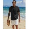 imageCOOFANDY Mens Henley Shirt Short Sleeve Casual Summer Beach Hippie TShirts Lightweight Vacation TopsBlack