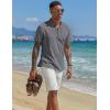 imageCOOFANDY Mens Henley Shirt Short Sleeve Casual Summer Beach Hippie TShirts Lightweight Vacation TopsDark Grey