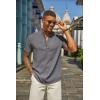 imageCOOFANDY Mens Henley Shirt Short Sleeve Casual Summer Beach Hippie TShirts Lightweight Vacation TopsDark Grey