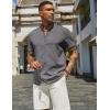 imageCOOFANDY Mens Henley Shirt Short Sleeve Casual Summer Beach Hippie TShirts Lightweight Vacation TopsDark Grey
